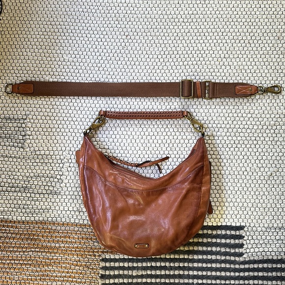 Frye Handbags - Frye Leather Shoulder Bag Purse with two removable straps - Cognac Brown
